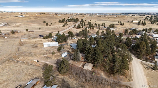 aerial view with a rural view