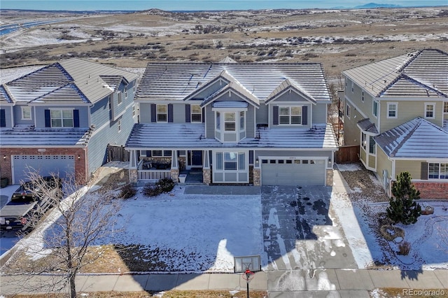 front of property with a garage