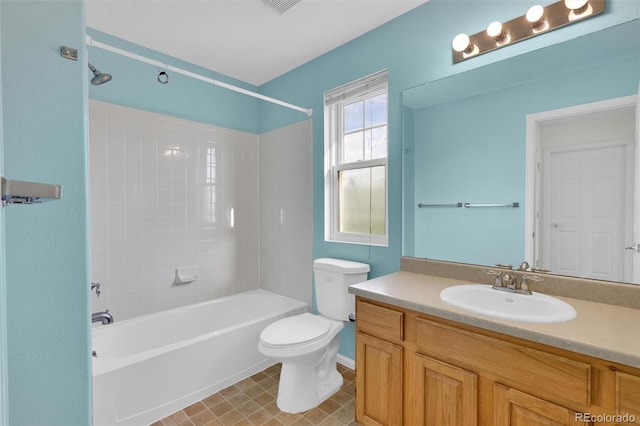 3109 S Jebel Way, Aurora, CO 80013 - full bath featuring vanity, bathtub / shower combination, and toilet