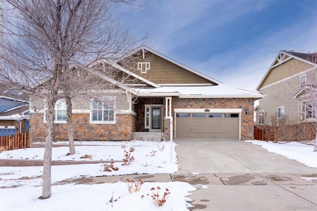 craftsman inspired home featuring a garage