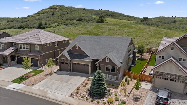 1815 Avery Way, Castle Rock, CO 80109 - aerial view of property and surrounding area featuring mountains