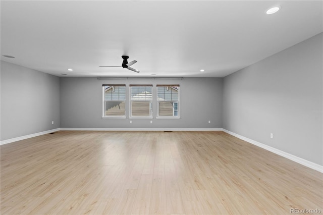 1815 Avery Way, Castle Rock, CO 80109 - unfurnished room with a ceiling fan, light wood finished floors, and recessed lighting