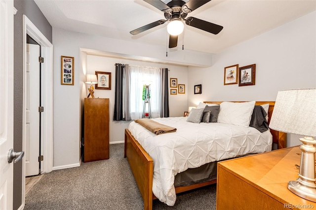 1372 S Cathay Ct Unit 104, Aurora, CO 80017 - bedroom featuring carpet, a ceiling fan, and baseboards