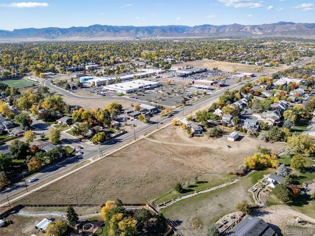 bird's eye view featuring a mountain view