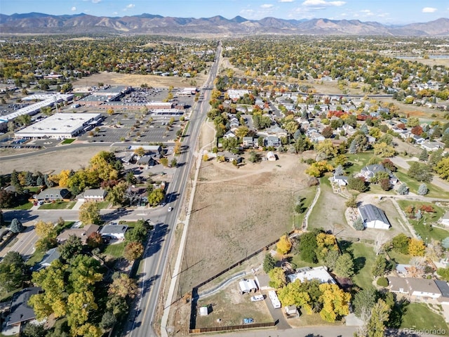 drone / aerial view with a mountain view