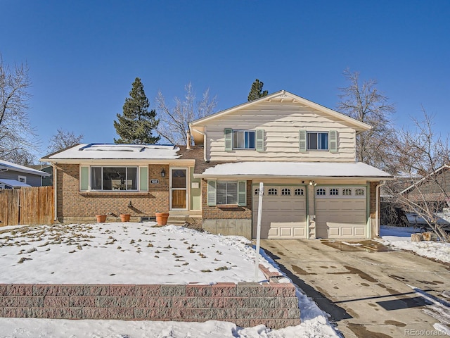 tri-level home featuring a garage