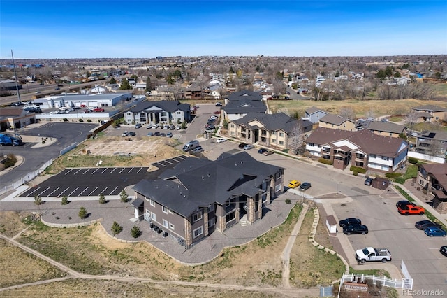 aerial view with a residential view