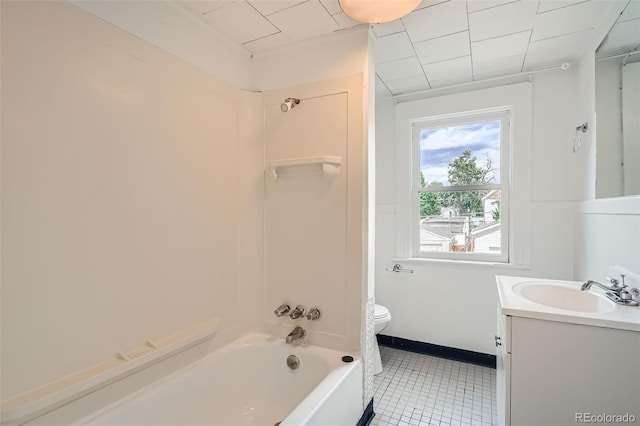 1654 S Pearl St, Denver, CO 80210 - full bathroom featuring vanity, bathtub / shower combination, and tile patterned flooring