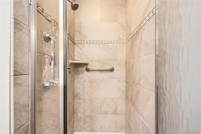 bathroom with a stall shower
