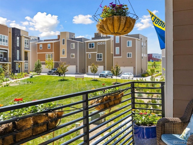 balcony with a residential view