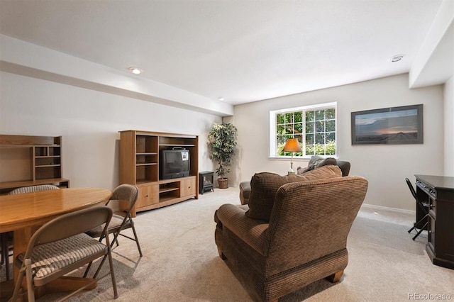 3742 E 127th Ln, Thornton, CO 80241 - living room featuring light colored carpet and recessed lighting