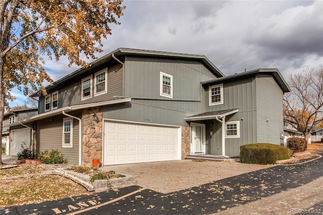 front of property featuring a garage