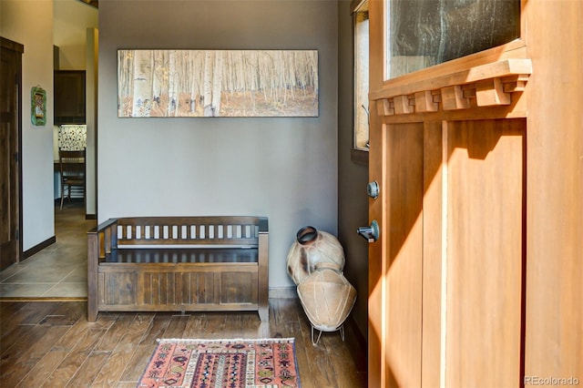 bathroom featuring hardwood / wood-style floors