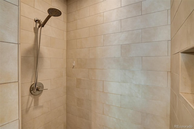 room details featuring a tile shower