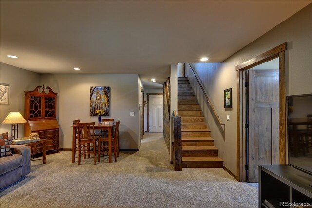 interior space with carpet floors