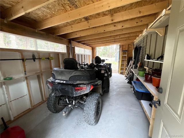 view of garage