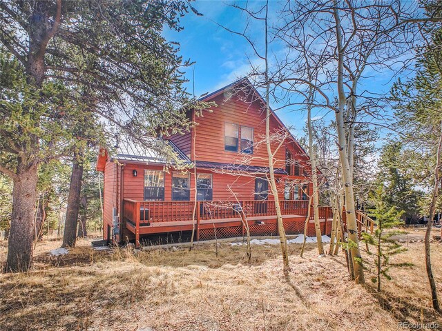 385 Pine Dr, Fairplay, CO 80440 - rear view of property featuring a wooden deck