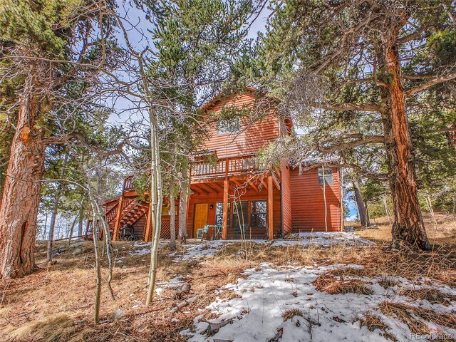 385 Pine Dr, Fairplay, CO 80440 - view of front of property featuring stairway and a deck