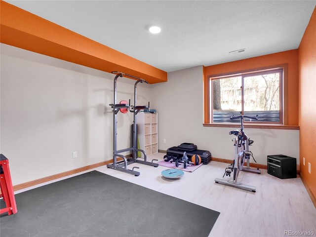385 Pine Dr, Fairplay, CO 80440 - workout area with recessed lighting, visible vents, and baseboards