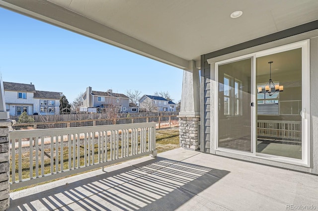 balcony with a residential view