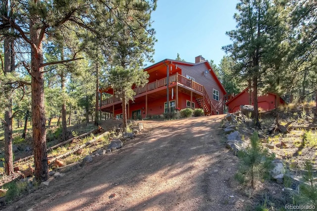 view of front of home featuring a deck