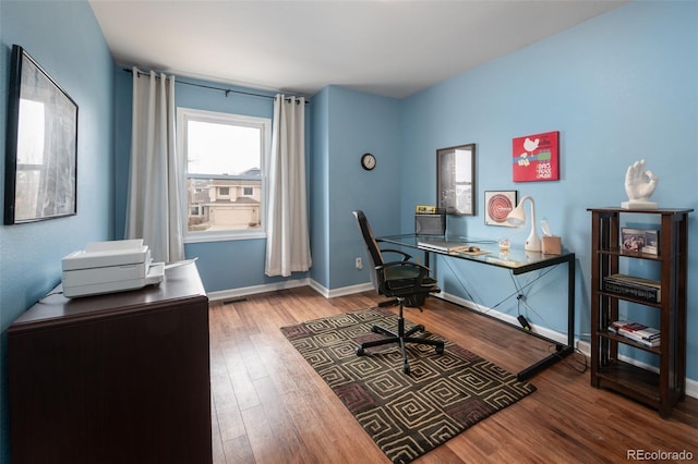 office featuring wood-type flooring