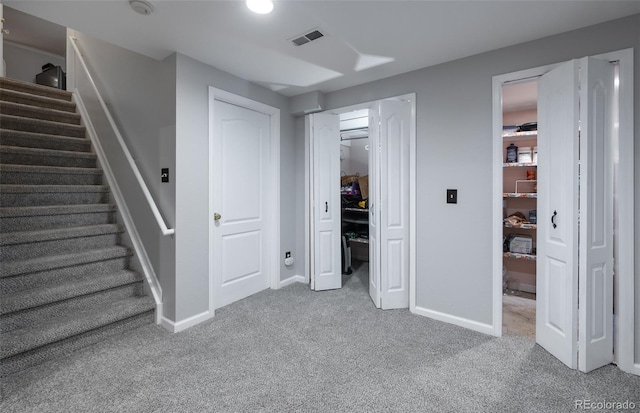 interior space featuring carpet flooring