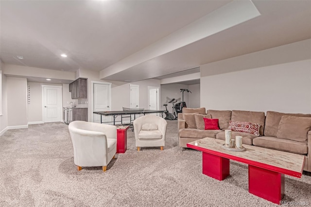 15647 Weaver Gulch Dr, Morrison, CO 80465 - living area with light colored carpet and recessed lighting