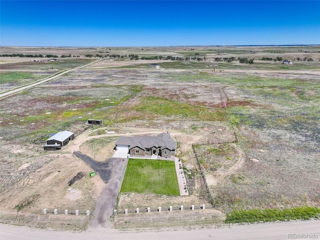 bird's eye view with a rural view