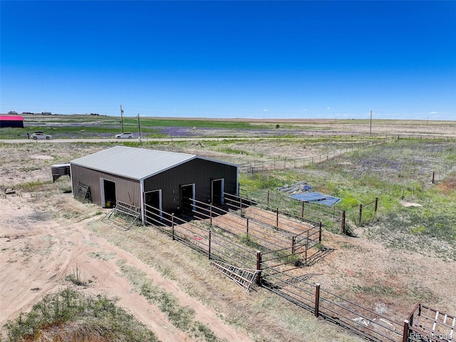 exterior space with a rural view