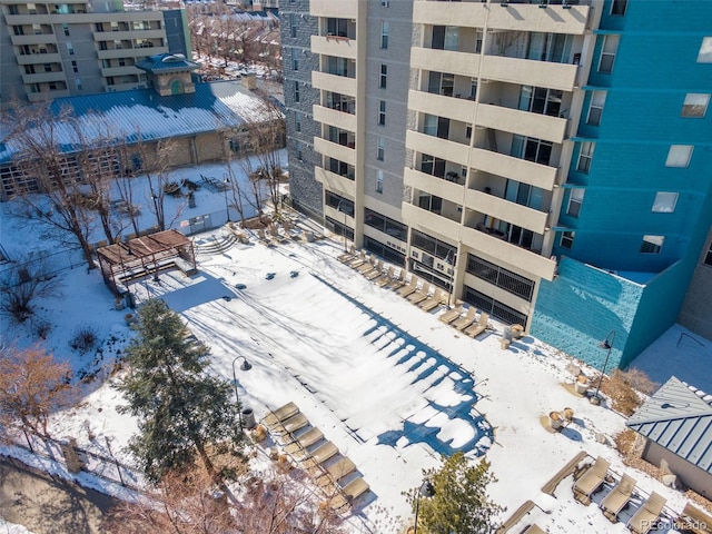 601 W 11th Ave Unit 910, Denver, CO 80204 - view of snowy aerial view