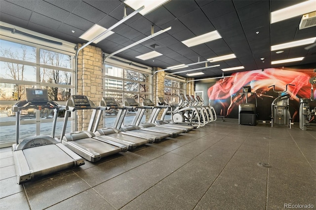 601 W 11th Ave Unit 910, Denver, CO 80204 - exercise room featuring a paneled ceiling