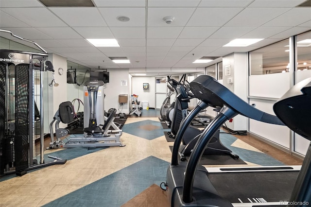 601 W 11th Ave Unit 910, Denver, CO 80204 - exercise room with a paneled ceiling