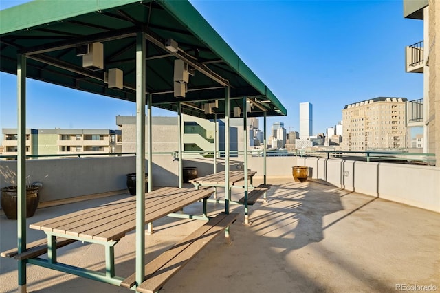 601 W 11th Ave Unit 910, Denver, CO 80204 - view of patio / terrace featuring a view of skyline and a balcony