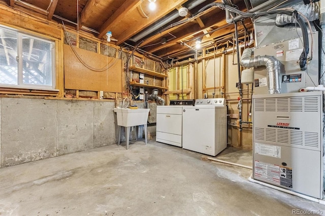 11815 E Louisiana Ave, Aurora, CO 80012 - unfinished below grade area with separate washer and dryer and heating unit