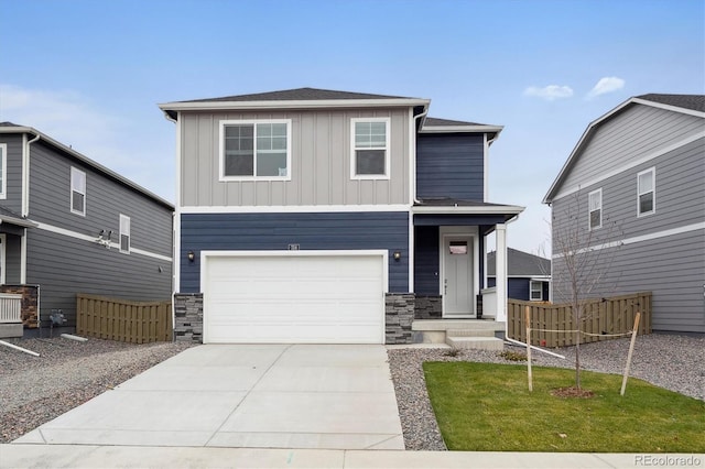 view of property featuring a garage