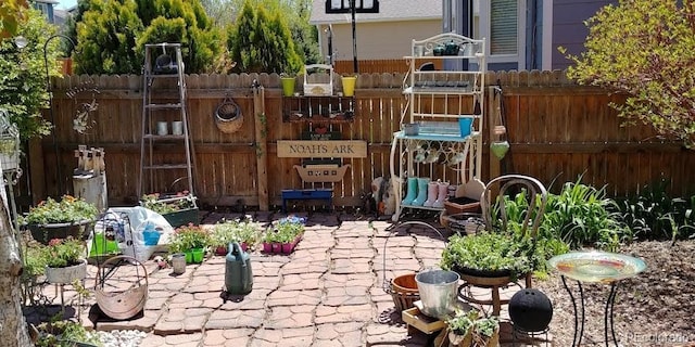 view of patio with fence