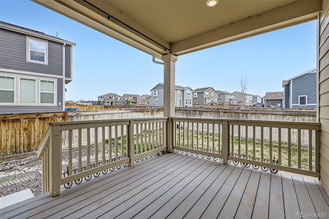 17530 E 95th Ave, Commerce City, CO 80022 - wooden terrace featuring a residential view and a fenced backyard