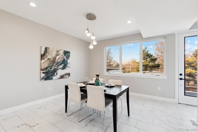 view of dining area