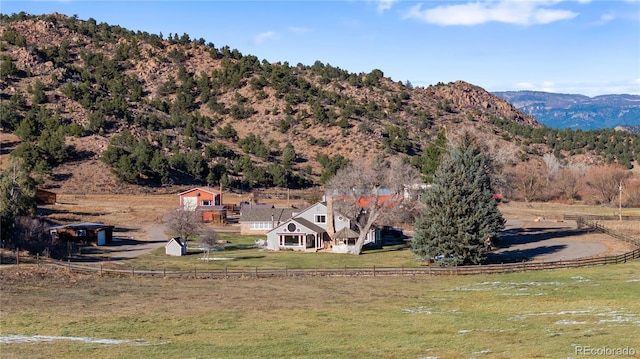 mountain view with a rural view