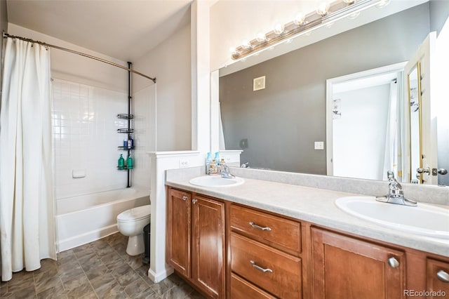 18726 E Yale Cir Unit D, Aurora, CO 80013 - full bath featuring toilet, double vanity, and shower / tub combo