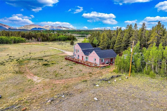 237 Foxtail Ct, Fairplay, CO 80440 - aerial view of property and surrounding area with a forest and mountains