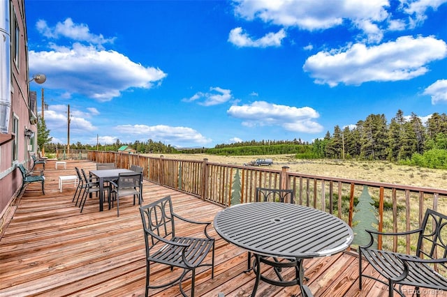 237 Foxtail Ct, Fairplay, CO 80440 - wooden deck featuring outdoor dining area