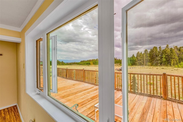 237 Foxtail Ct, Fairplay, CO 80440 - doorway to outside with hardwood / wood-style flooring and baseboards