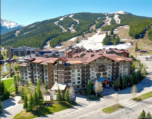 bird's eye view featuring a mountain view