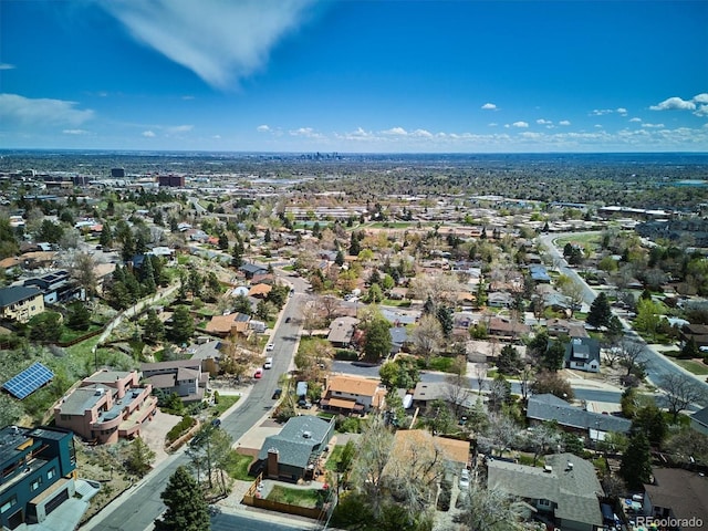 drone / aerial view with a residential view