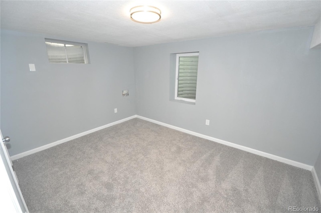 basement with carpet