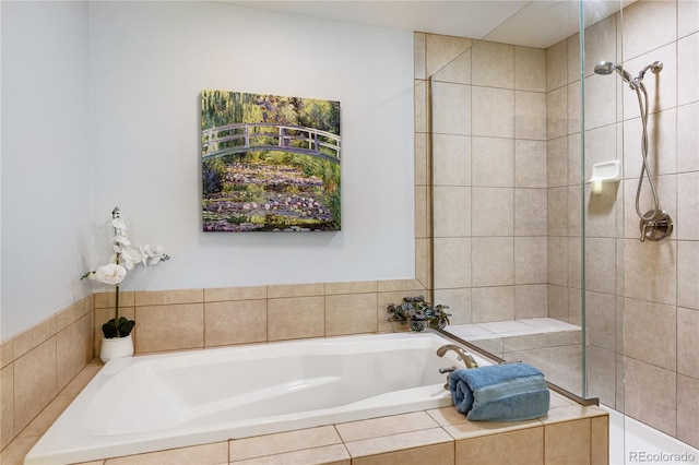 full bathroom with a garden tub