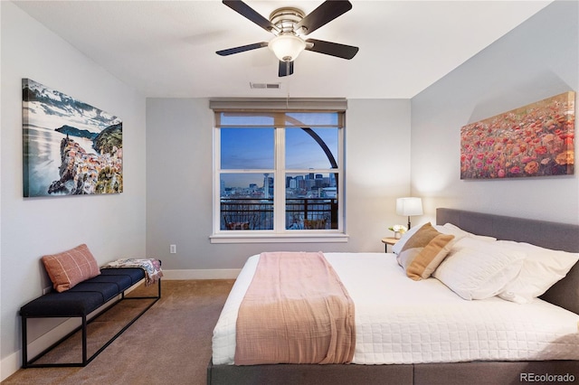 2240 N Clay St Unit 501, Denver, CO 80211 - bedroom featuring carpet, baseboards, and a ceiling fan
