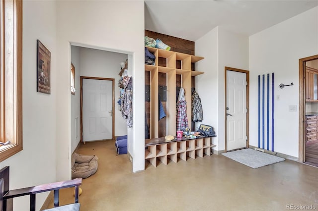 15125 Spring Valley Rd, Larkspur, CO 80118 - foyer with concrete flooring and baseboards